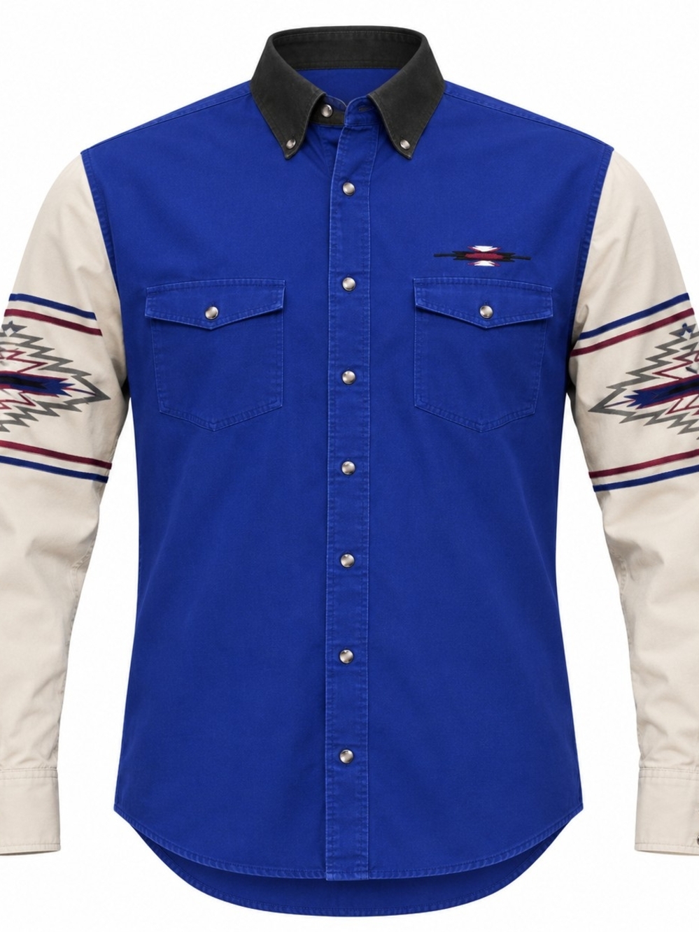 Vintage Express Rider Western Cowboy Long Sleeve Button Shirt Men's Blue Size L
